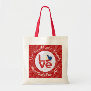Bolsa Tote Philippines Flag Red Letter LOVE Heart Valentine