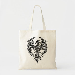 Bolsa Tote Phoenix tribal preto decorado