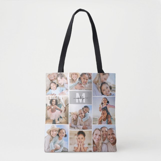 Bolsa Tote Photo Collage Monogram Picture (Frente)