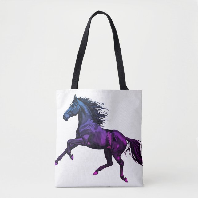Bolsa Tote Photo of a Galloping Stallion on Reusable Grocery (Frente)