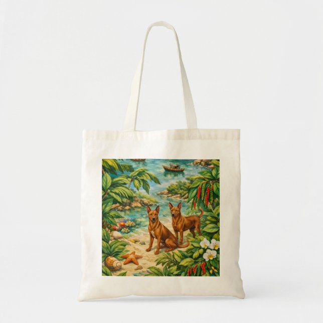 Bolsa Tote Phu Quoc Vietnã Cachoeira Tropical & Cães (Frente)