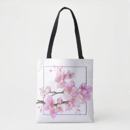 Bolsa Tote Pia-cor-de-água, flores de cereja floral