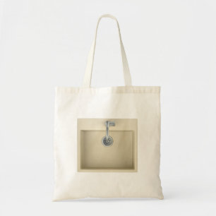 Bolsa Tote Pia e torneira de cozinha bege