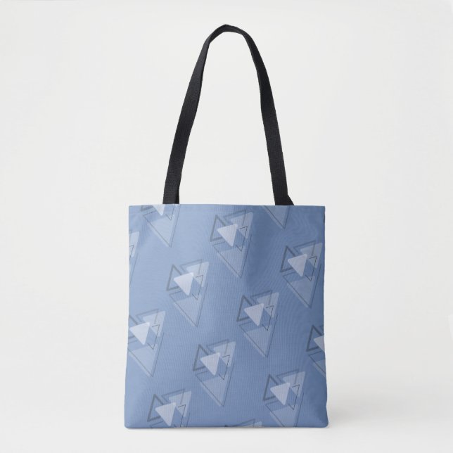 Bolsa Tote Piada de triângulos geométricos monocromáticos mod (Frente)