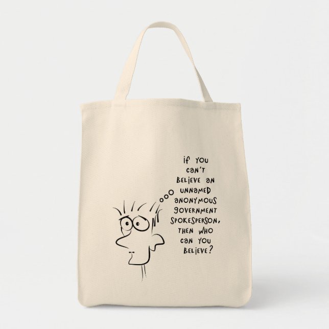 Bolsa Tote piada engraçada fonte governamental anônima não id (Frente)