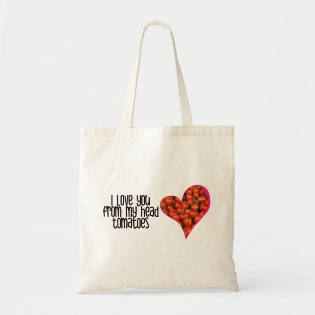 Bolsa Tote Piadas De Tomate Vermelho Formatado Pelo Coração A (Frente)