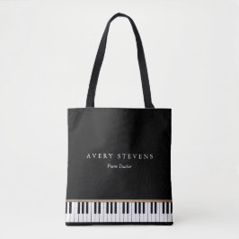 Bolsa Tote Pianista Elegante e Simples Piano Preto Chaves Ocu