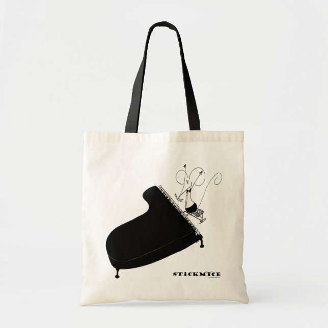 Bolsa Tote Pianista - Etiqueta de Tote de Pedra (Frente)