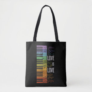 Bolsa Tote piano arco-íris