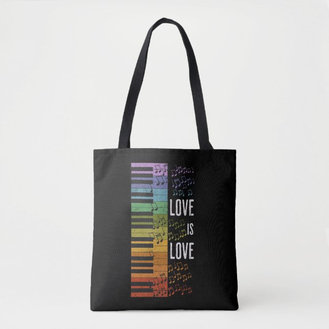 Bolsa Tote piano arco-íris (Frente)
