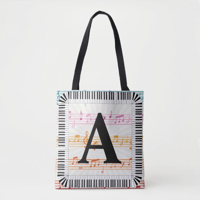 Bolsa Tote Piano Keys Monograma Pianista (Frente)