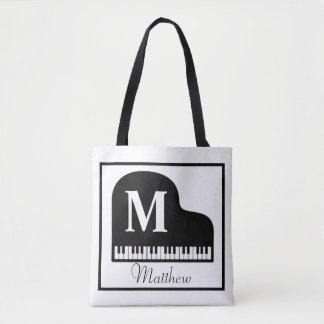 Bolsa Tote Piano Monograma Personalizado Pianista