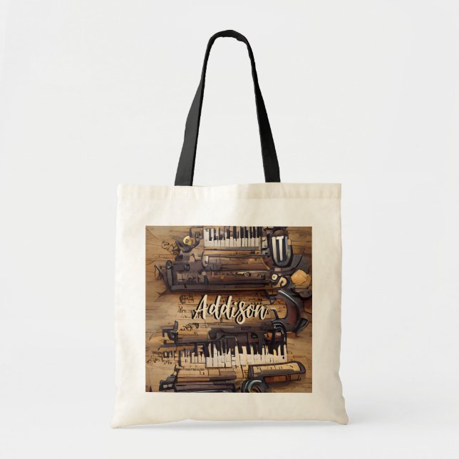Bolsa Tote Piano Music Personalizada Tot Bag (Frente)