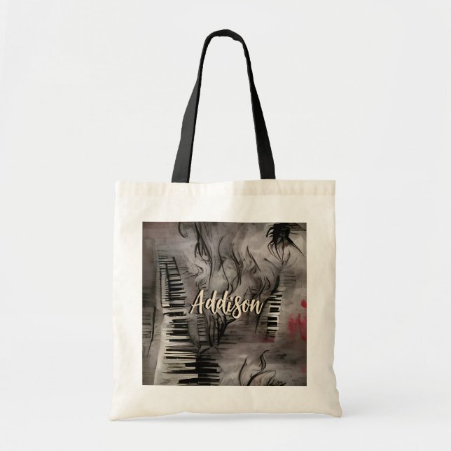 Bolsa Tote Piano Music Personalizada Tot Bag (Frente)