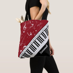 Bolsa Tote Piano Personalizado - Nome do Script de Anotações 