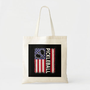 Bolsa Tote Pickleball American Flag Engraçado Pickleball Vi
