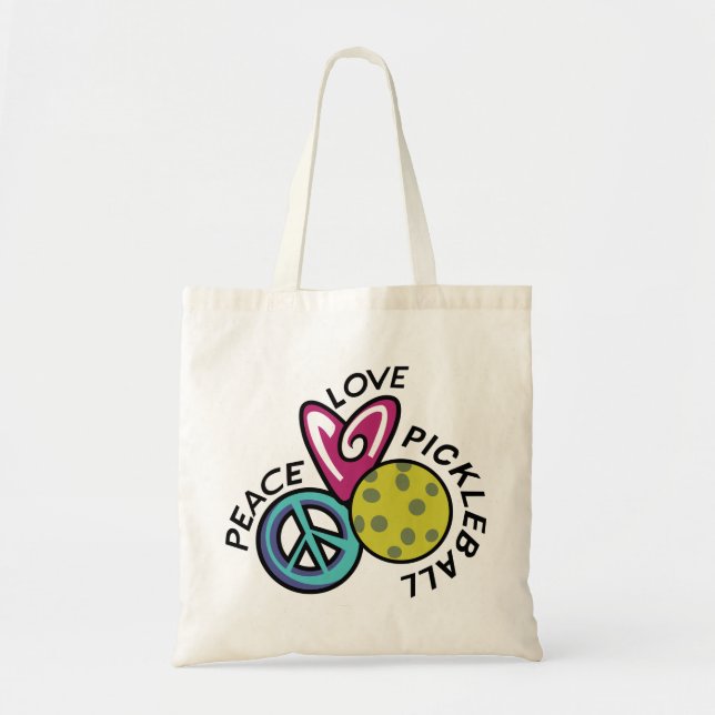 Bolsa Tote Pickleball de Paz e Amor (Frente)