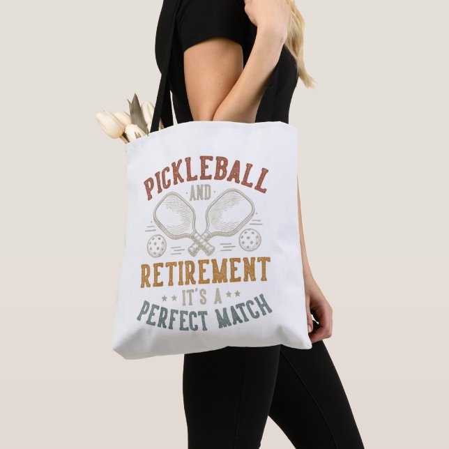Bolsa Tote Pickleball e Aposentadoria É uma Combinação Perfei (Close Up)