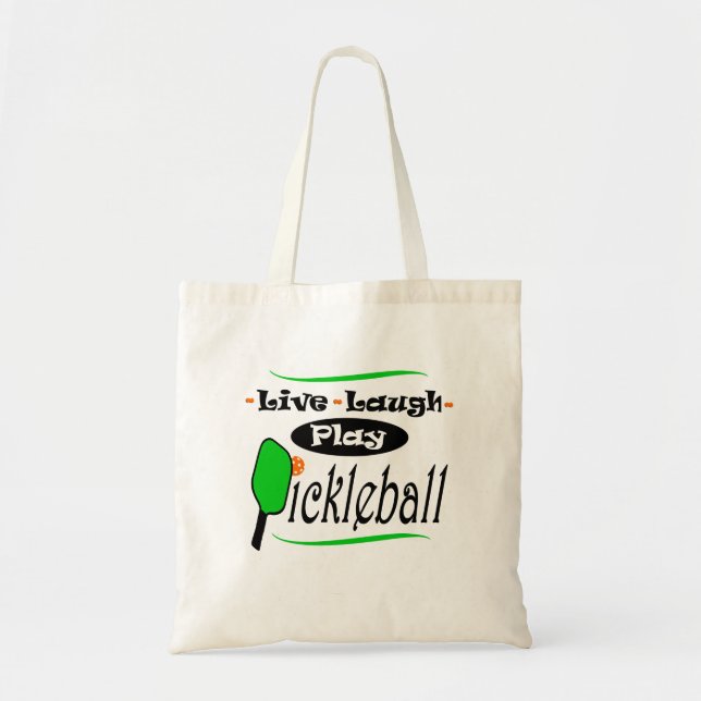 Bolsa Tote Pickleball Gift Live Ria Tocar Bola de Picles (Frente)