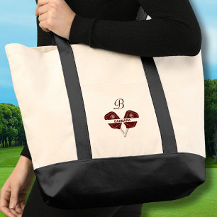 Bolsa Tote Pickleball Paddles Gal Glam Nome do Monograma Pers