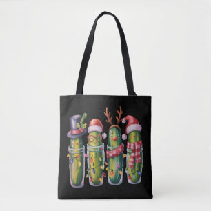 Bolsa Tote Picles engraçados de Natal Pepinos de Natal