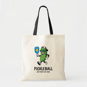 Bolsa Tote Picles Personalizados Jogando Pickleball Engraçado