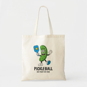 Bolsa Tote Picles Personalizados Jogando Pickleball Engraçado