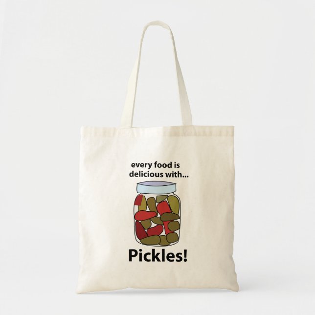 Bolsa Tote Picles Todo Comida é Delicioso Com Picles  (Frente)