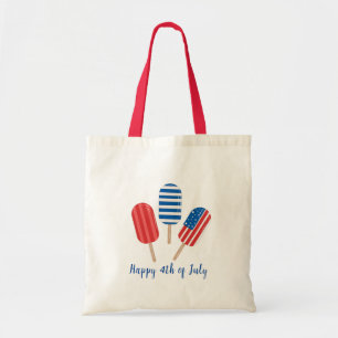 Bolsa Tote Picolé Vermelho Branco Azul Moderno Minimalista Pe
