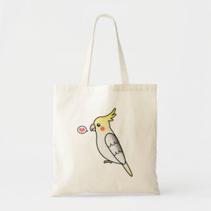 Bolsa Tote Pied Cartoon Cockatiel Parrot Bird Love