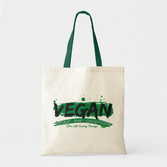 Bolsa Tote Piedade do amor da paz do Vegan (Frente)