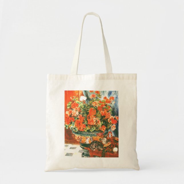 Bolsa Tote Pierre-Auguste Renoir Geraniums E Cats (Frente)