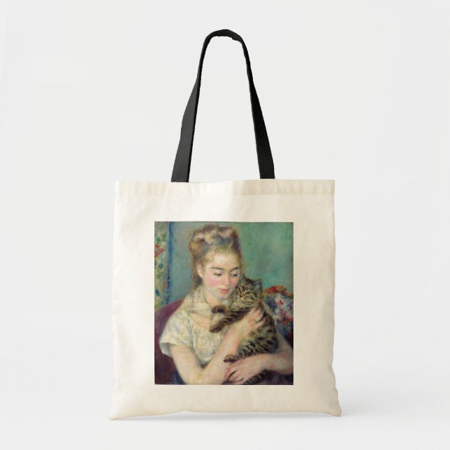 Bolsa Tote Pierre-Auguste Renoir - Mulher com gato (Frente)