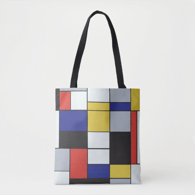 Bolsa Tote Piet Mondrian - Composição Geométrica Abstrata (Frente)