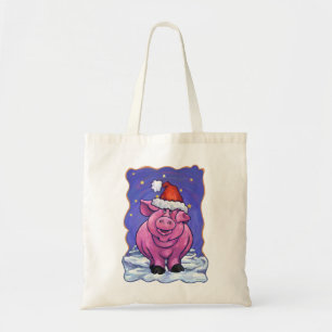 Bolsa Tote Pig Christmas