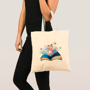 Bolsa Tote Pig Dancing On A Book Tot Bag