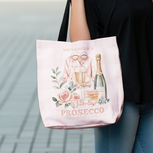 Bolsa Tote Pijamas e Prosecco Despedida de Solteira (Criador carregado)