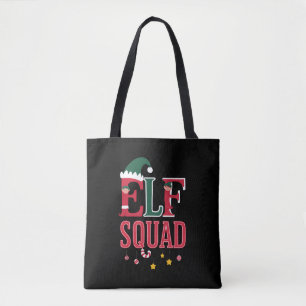 Bolsa Tote Pijamas Natalinas Combinando Família Elfo Esquadrã