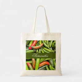 Bolsa Tote Pilha De Pimentos Espicosos Verdes