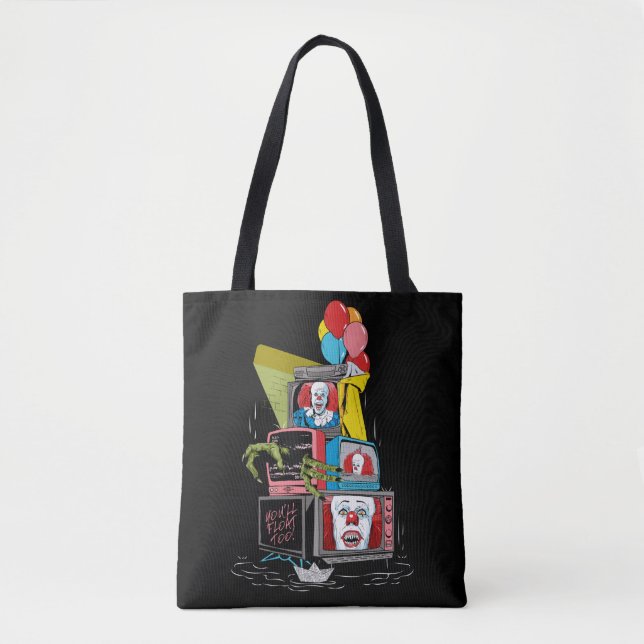 Bolsa Tote Pilha de TV Classic Pennywise - Você flutuará muit (Frente)