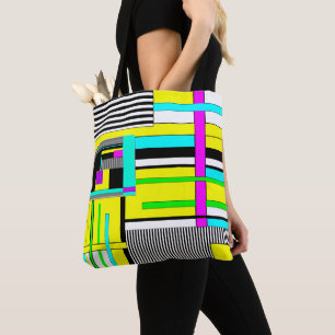 Bolsa Tote Pillo de néon geométrico abstrato geométrico brilh