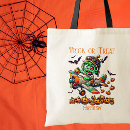 Bolsa Tote Piloto de avião Zombie Spookie, Pumpkins, Hallowee