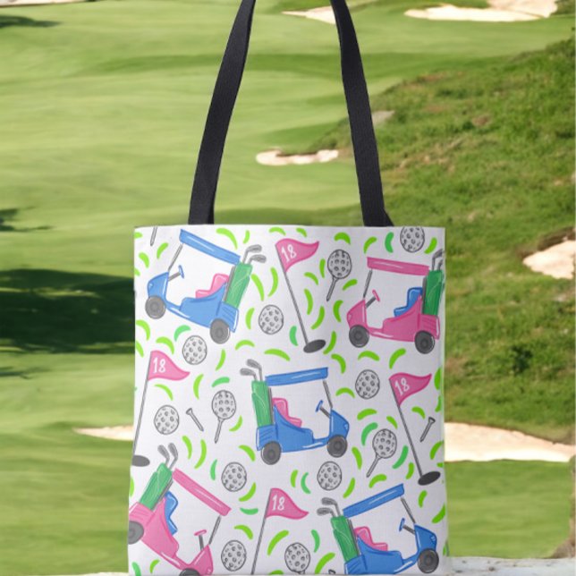Bolsa Tote Pílula de Golfe Verde Rosa (Criador carregado)