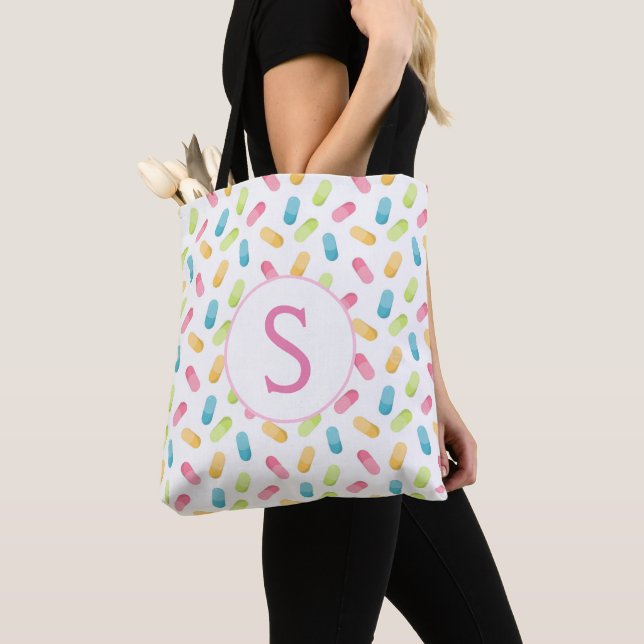 Bolsa Tote Pílulas de pré-impressão monograma (Close Up)