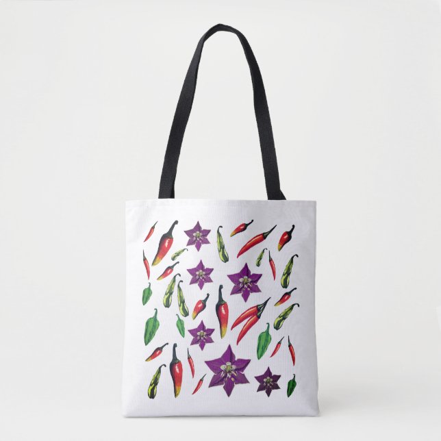 Bolsa Tote Pimentos de Chili Personalizados (Frente)