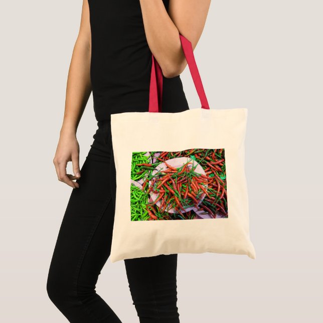 Bolsa Tote Pimentos-pimentões-de-pássaro (Frente (produto))
