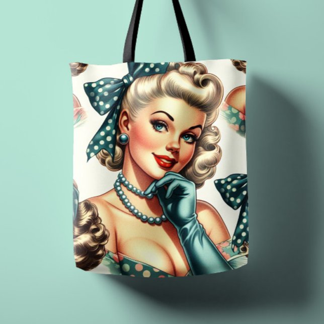 Bolsa Tote Pin-up Clássico Fofo Retrô (Criador carregado)