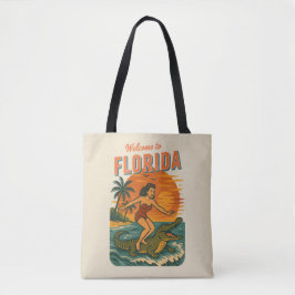Bolsa Tote Pin-Up de Praia de Surfista de Jacaré | Surf Coste