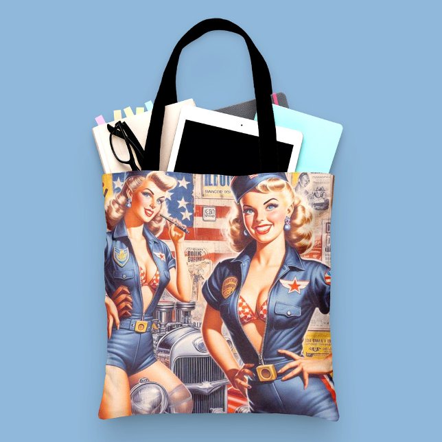 Bolsa Tote Pin-up Mecânico Retroativo (Criador carregado)