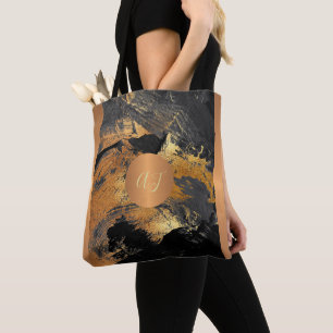 Bolsa Tote Pincel de arte moderna trava cinza monograma